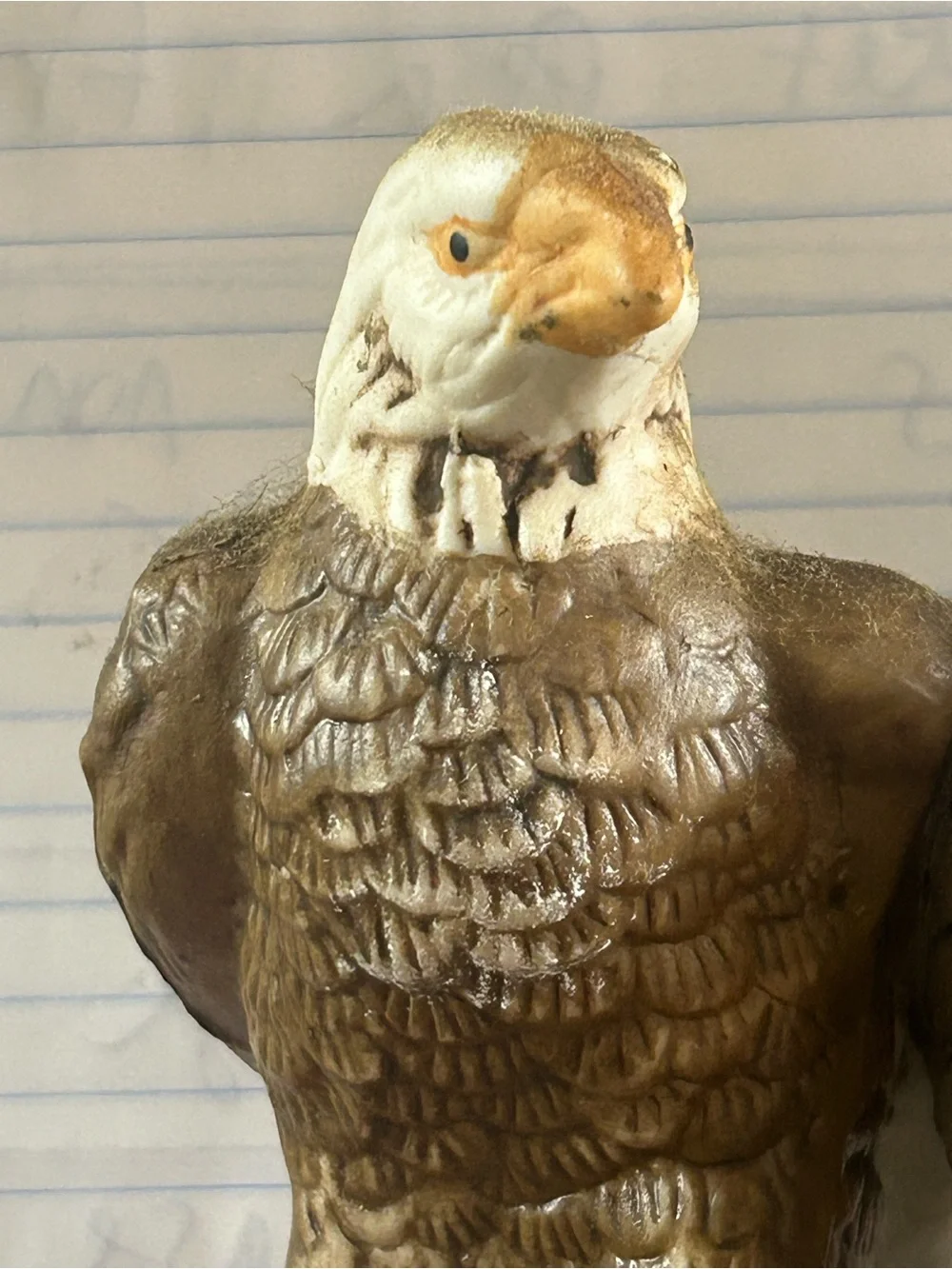 Vintage ceramic Decorative Brown and White Eagle Figurine for Bird Lovers